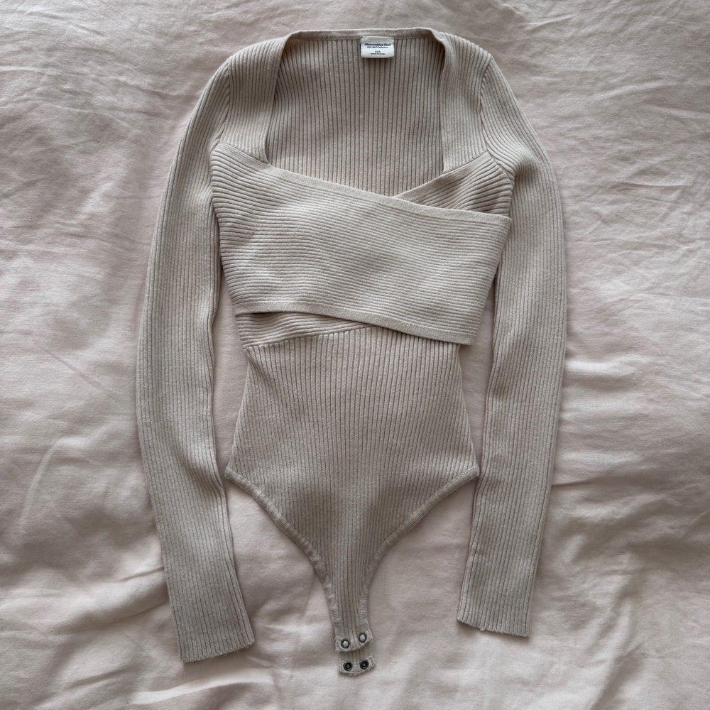 Abercrombie & Fitch Soft Beige Ribbed Top